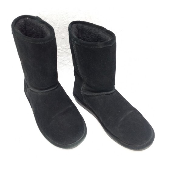 Black Suede BEARPAW Lined Snow Winter Boots Size 9 - Picture 3 of 13